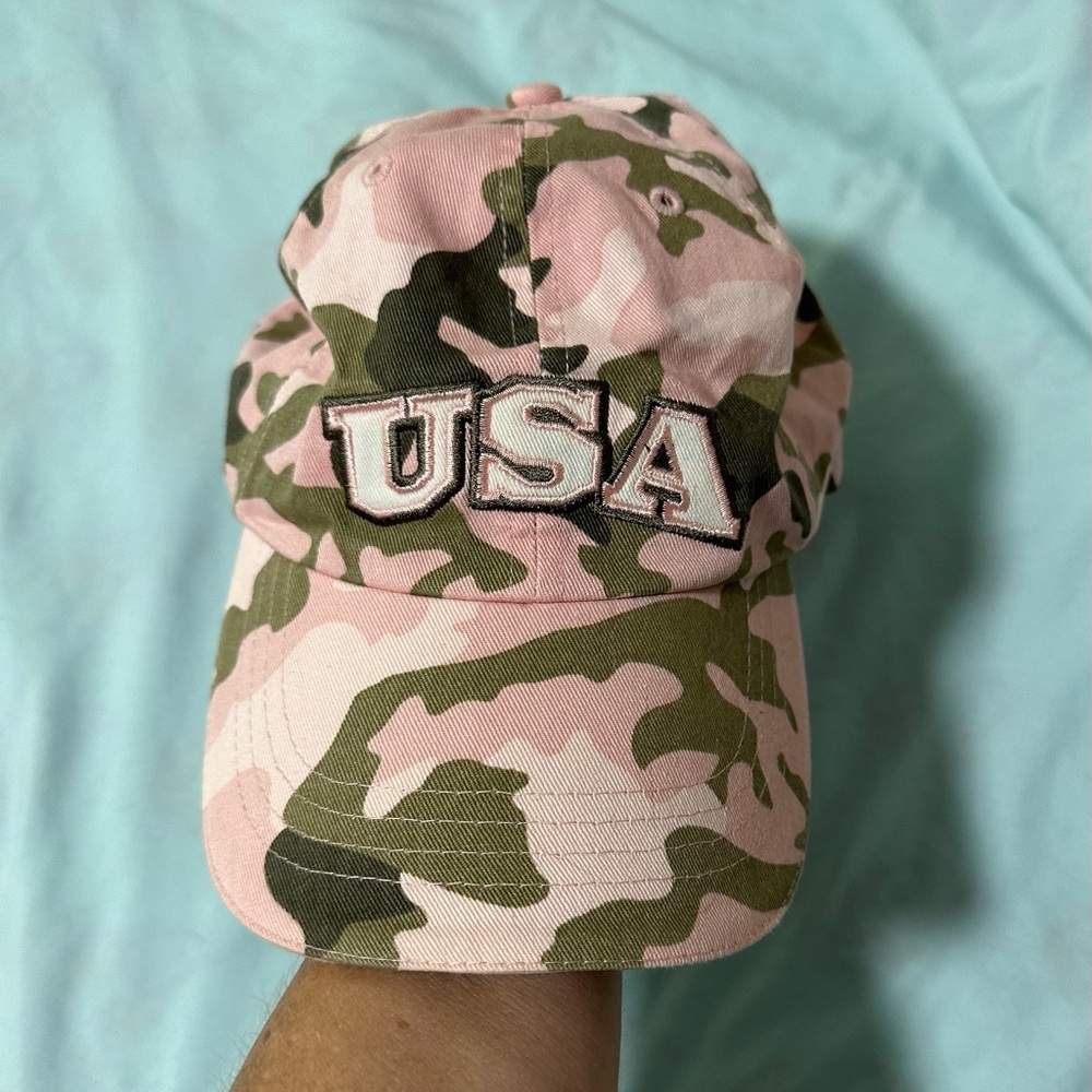 Sonoma Life-Style Cotton Pink Camo USA Baseball Hat